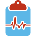 Drawing of a clipboard with heartbeat line