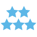Drawing of five blue stars Drawing of five blue stars