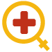 Drawing of magnifying glass with red plus sign in the middle Drawing of magnifying glass with red plus sign in the middle