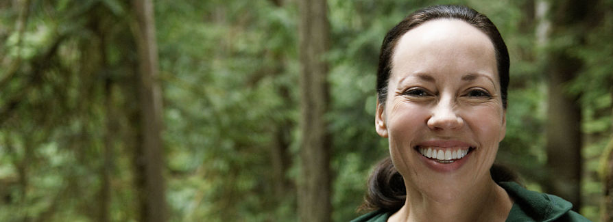 Smiling woman outside