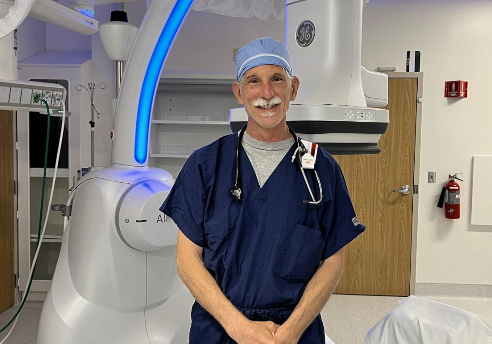 Dr. Robert Doria stands in the French Hospital Heart Catheterization Lab 2023