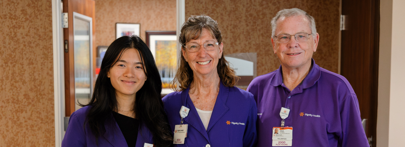 Three smiling French Hospital volunteers Three smiling French Hospital volunteers