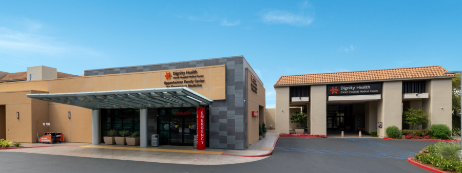 Front view of French Hospital, including the Emergency Department