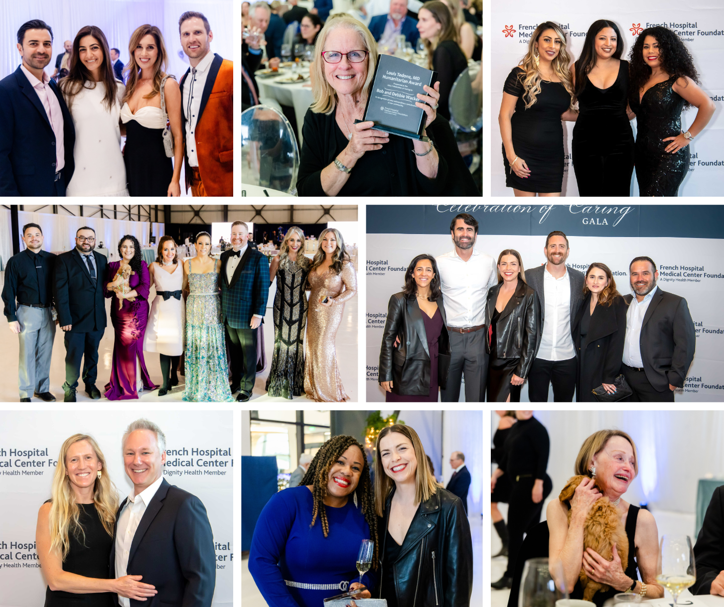 Collage of photo from the 2024 Celebration of Caring event showing guests and the event.