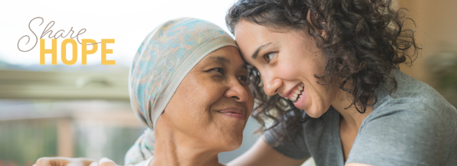 Image of middle age female cancer patient with her adult daughter. Image of middle age female cancer patient with her adult daughter.