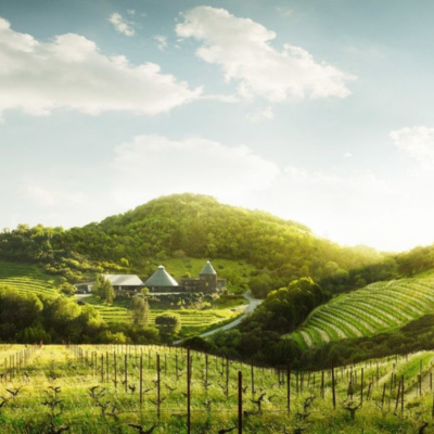 Sonoma, CA rolling hills and vineyards