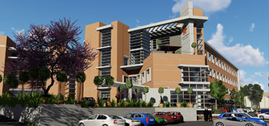 Exterior shot of French Hospital